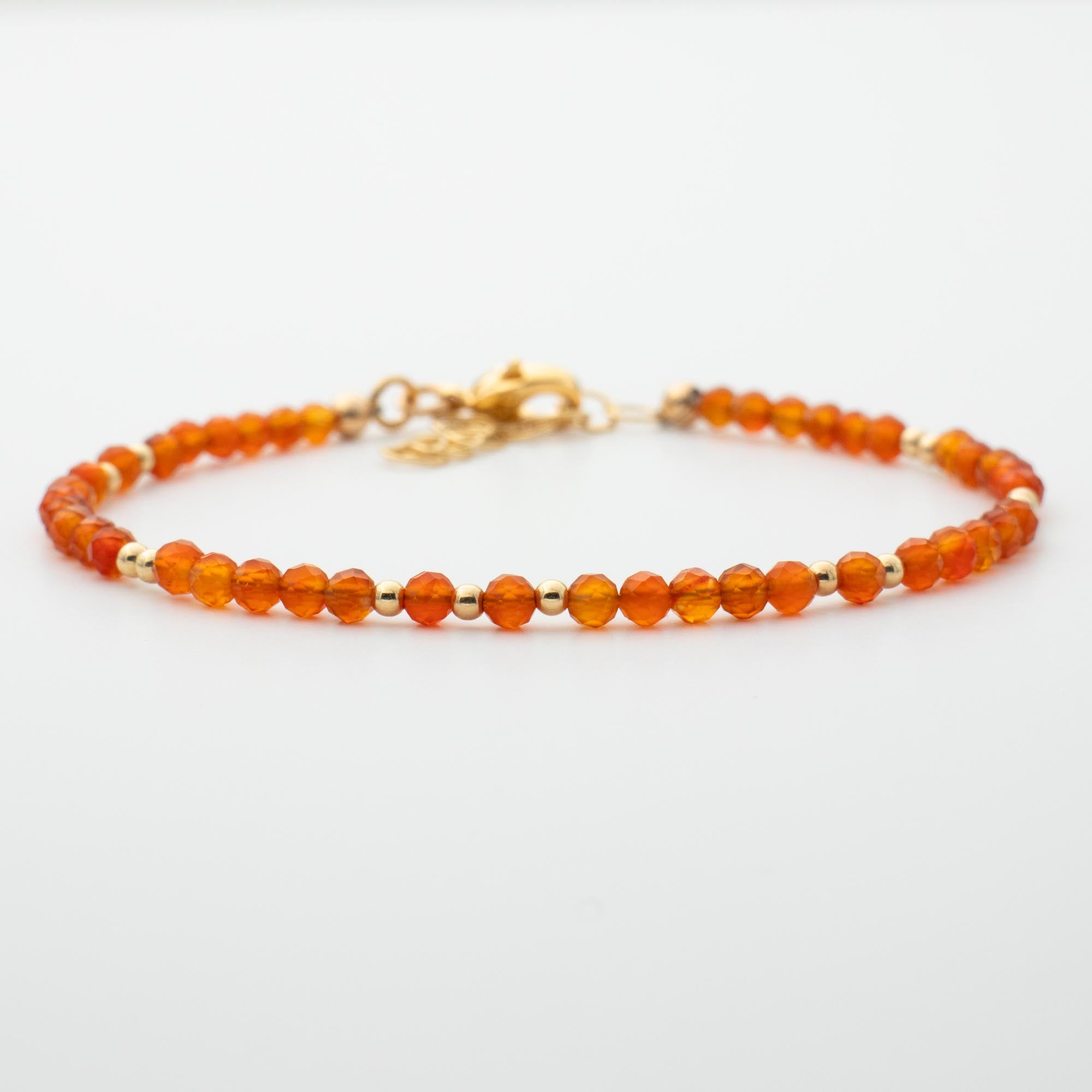 Orange Bracelet - Sterling Silver Jewelry - Carnelian shops Gemstone - Beaded Jewellery - Fashion