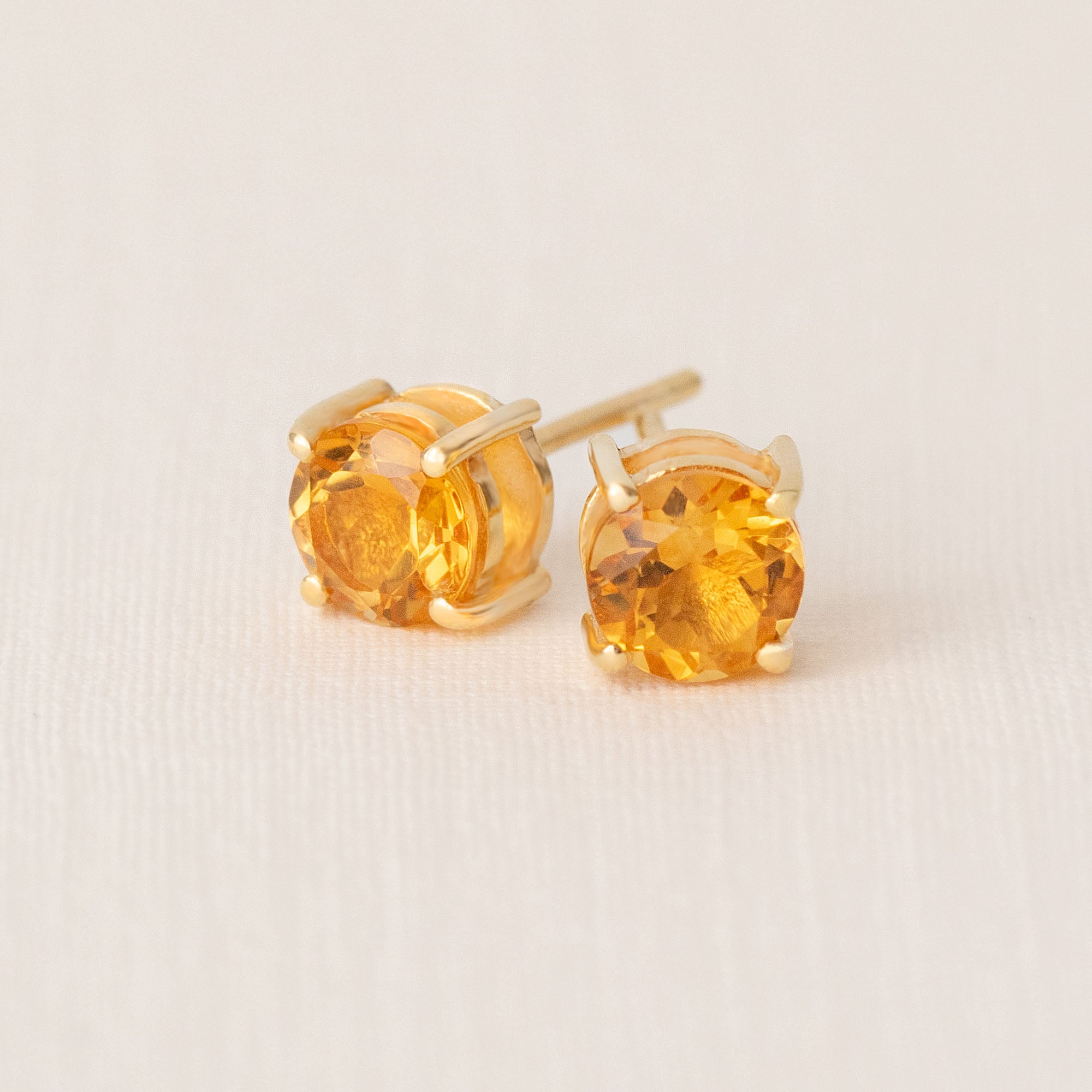 Gold Citrine Stud Earrings, 14K Yellow Gold Genuine buy Citrine 5x5mm Stud Earrings, November Birthstone