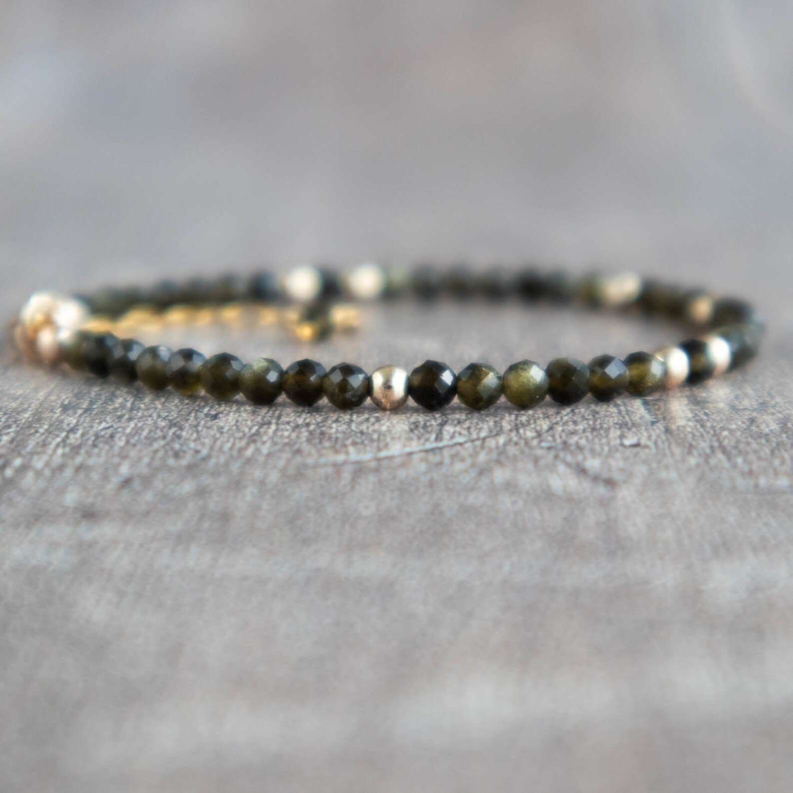 Natural deals obsidian bracelet