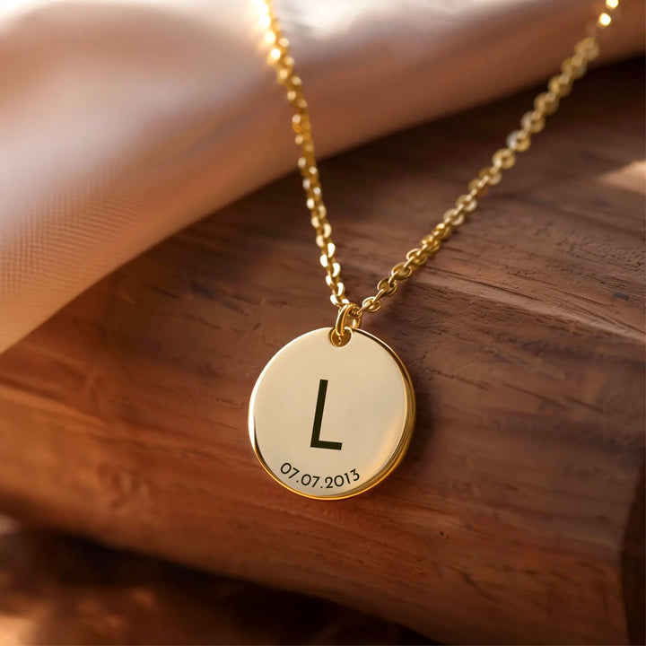 Initial Disc Necklace