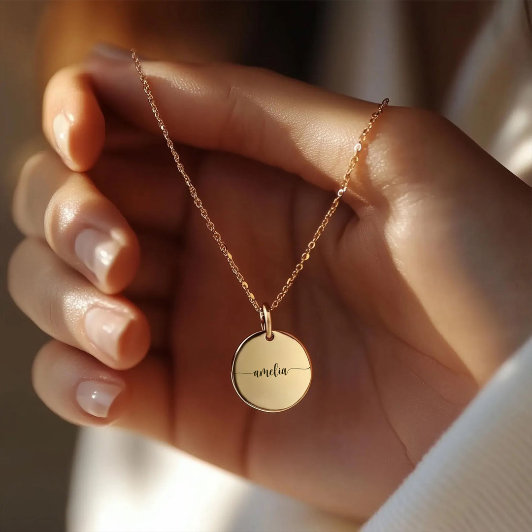 Engraved Disc Name Necklace