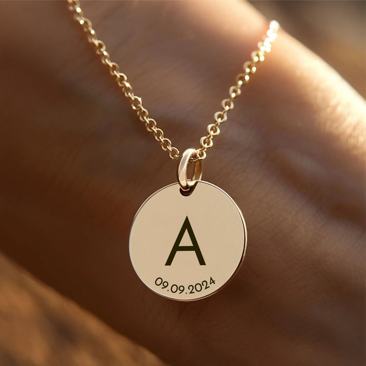 Initial Disc Necklace