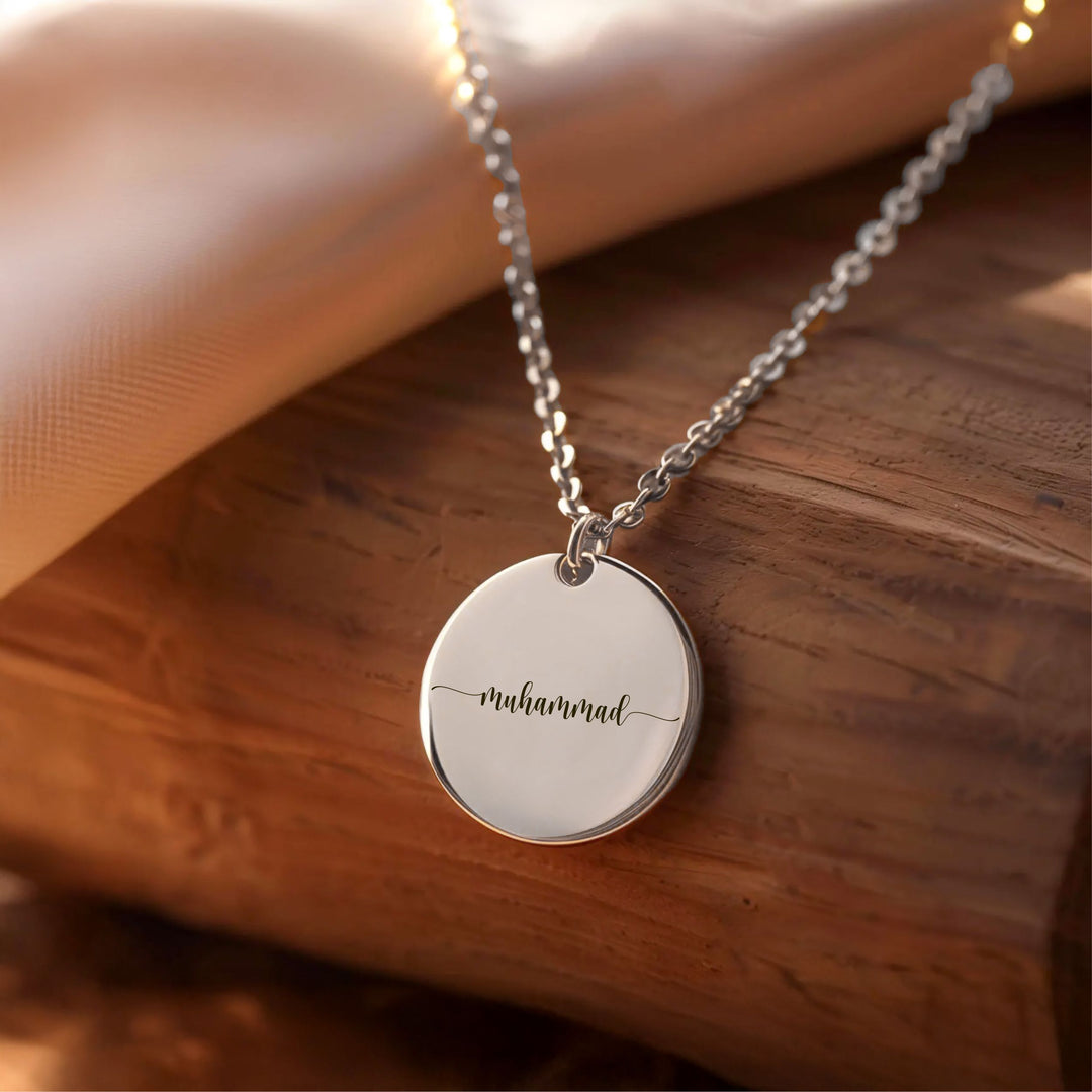 Silver Engraved Name Necklace