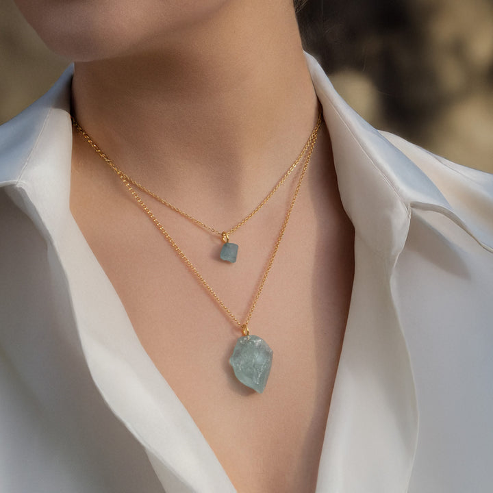 Aquamarine Gold Necklace