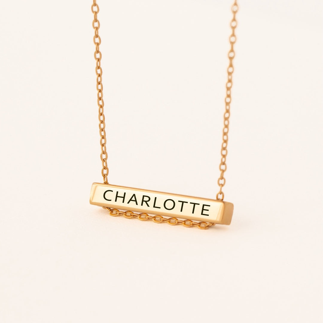 Personalised Bar Necklace Gold