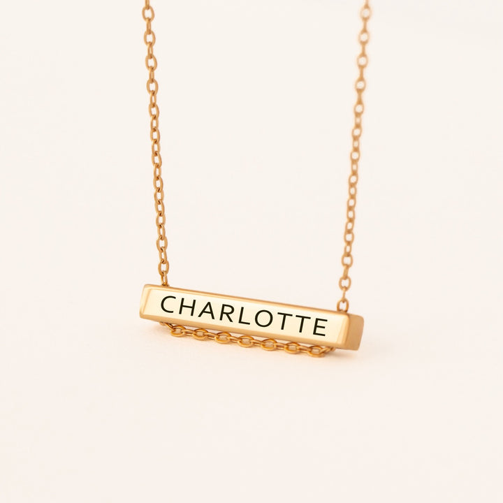 Personalised Bar Necklace Gold