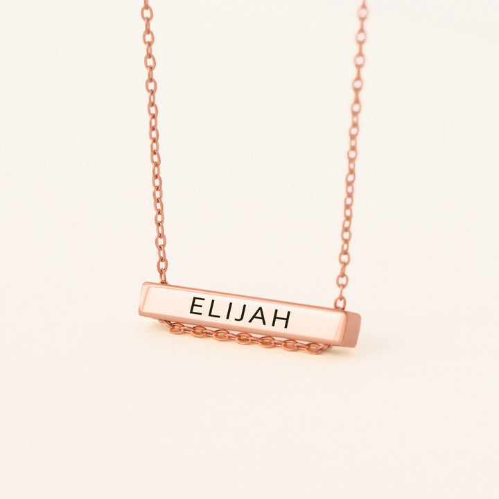 Personalised Bar Necklace Rose Gold