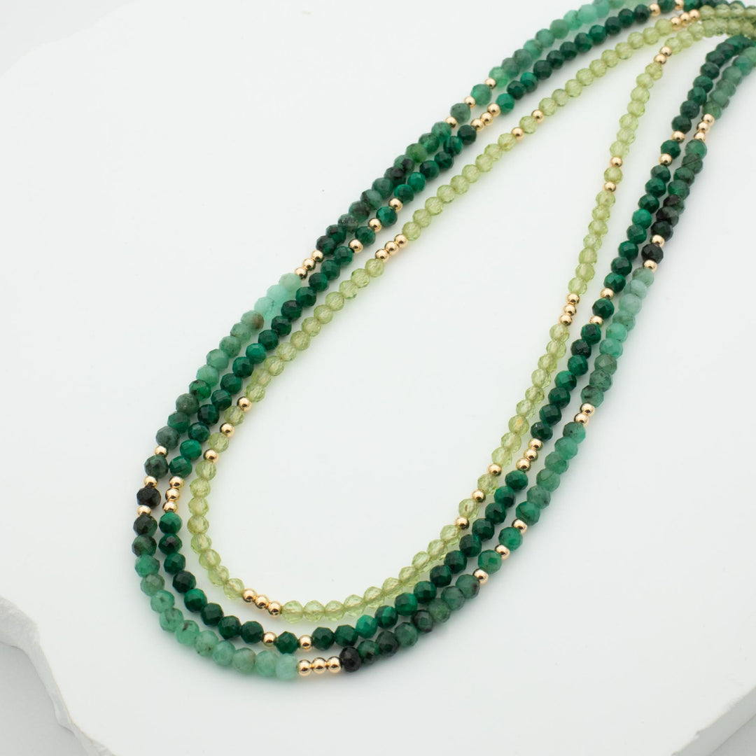 Emerald Necklace with Peridot and malachite