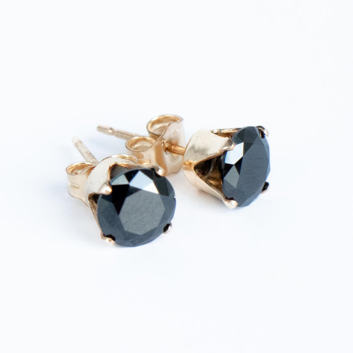 Black Gold Earrings Studs