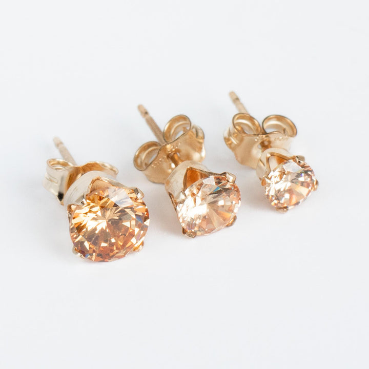 Champagne Cubic Zirconia Earrings