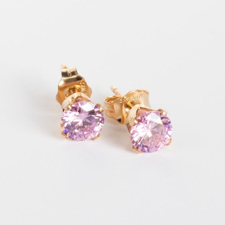 CZ Pink Stud Earrings