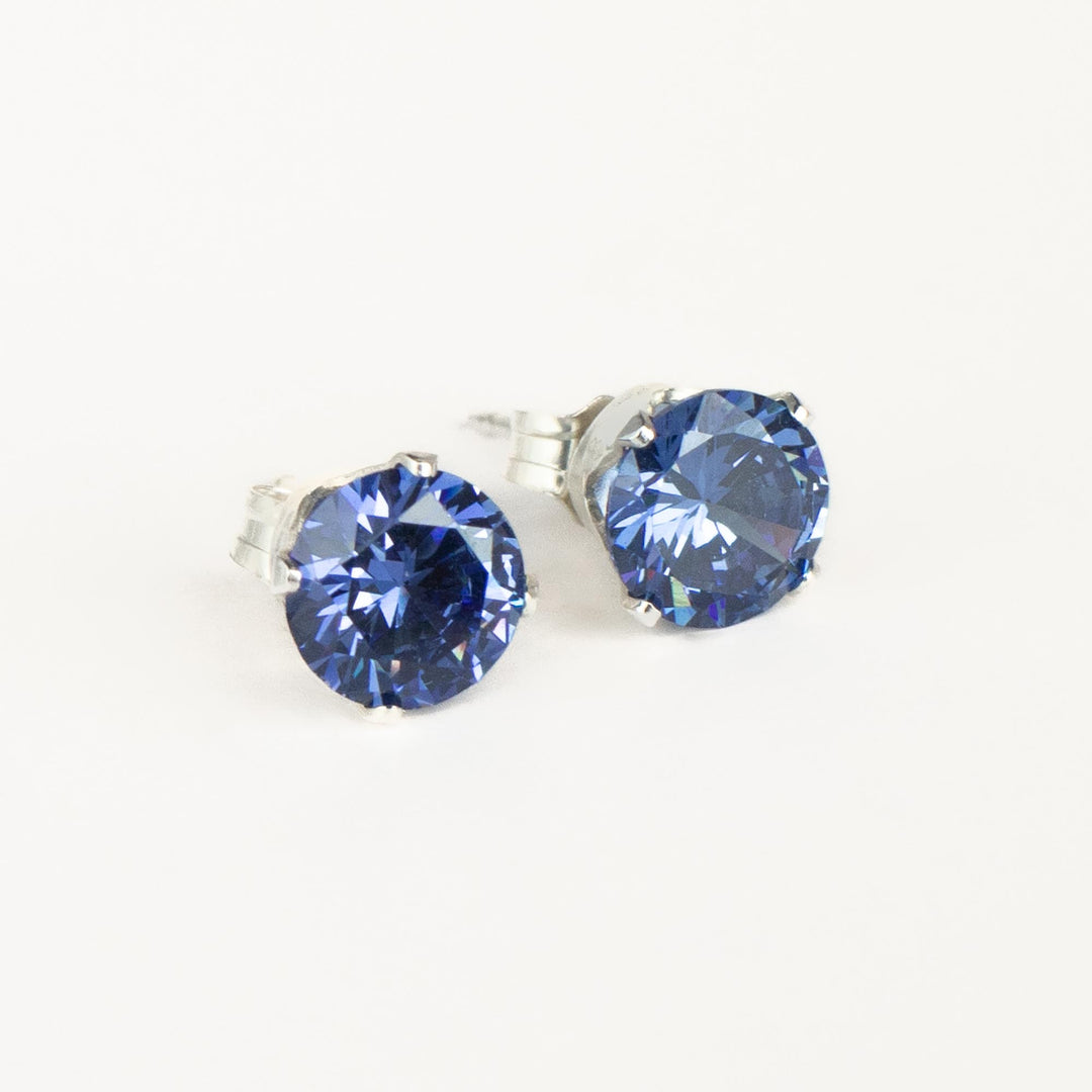 Tanzanite CZ Stud Earrings