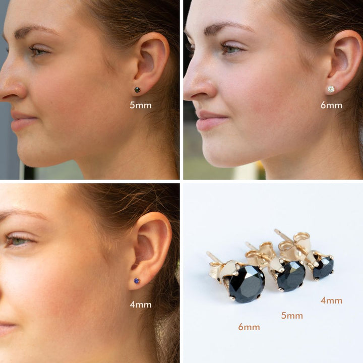 Black Cubic Zirconia Stud Earrings