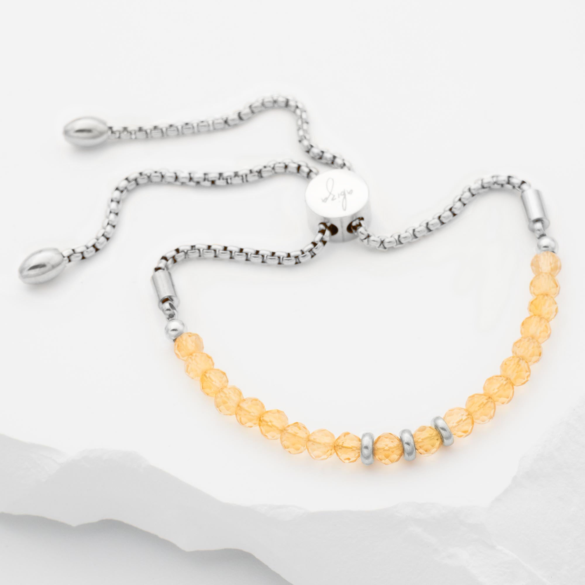 Citrine outlet Bracelet Gold Rolo Chain Layering Skinny Bracelet November Birthstone