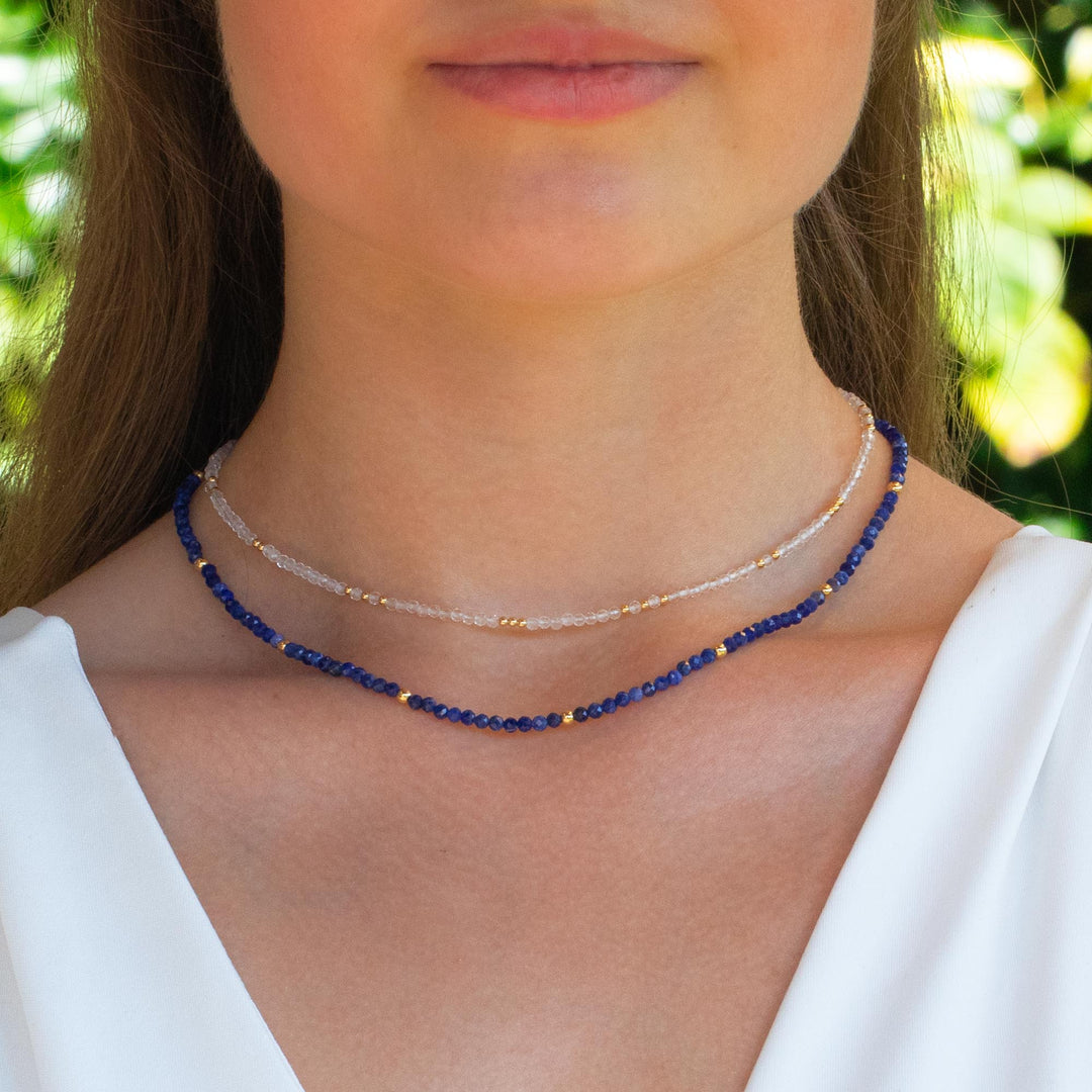 Sodalite and Clear Quartz Necklace