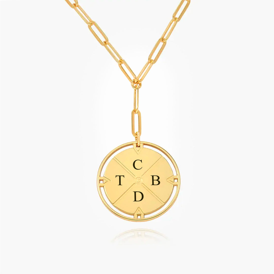 Compass Necklace Gold