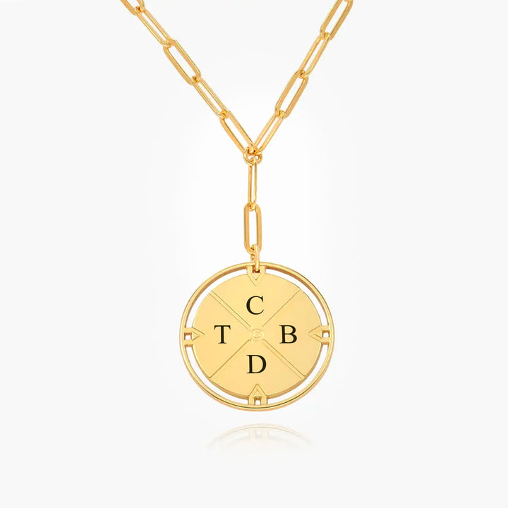 Compass Necklace Gold