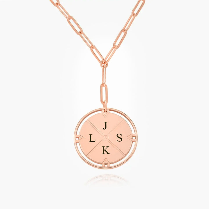 Engravable Compass Necklace