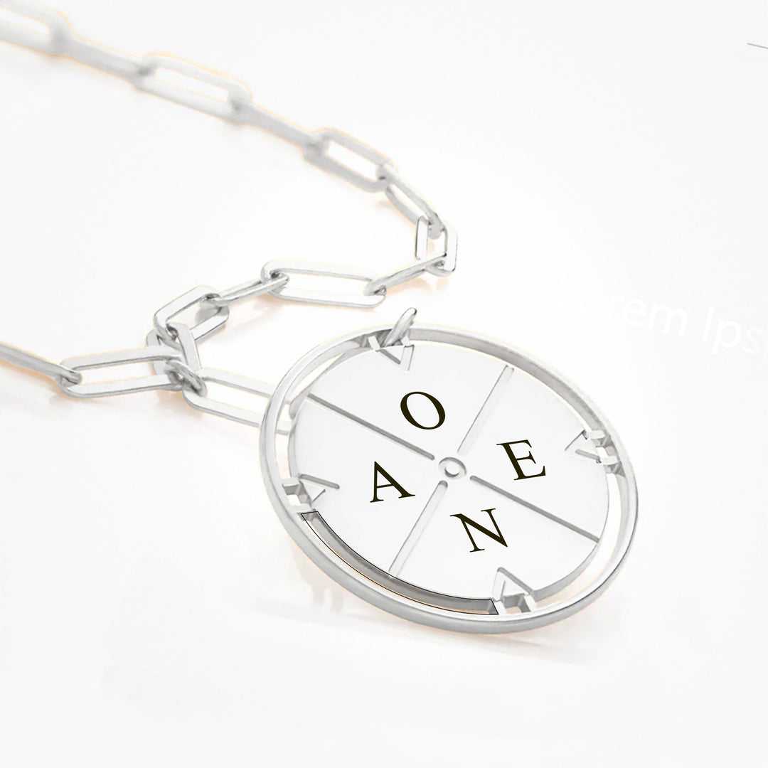 Engravable Compass Necklace