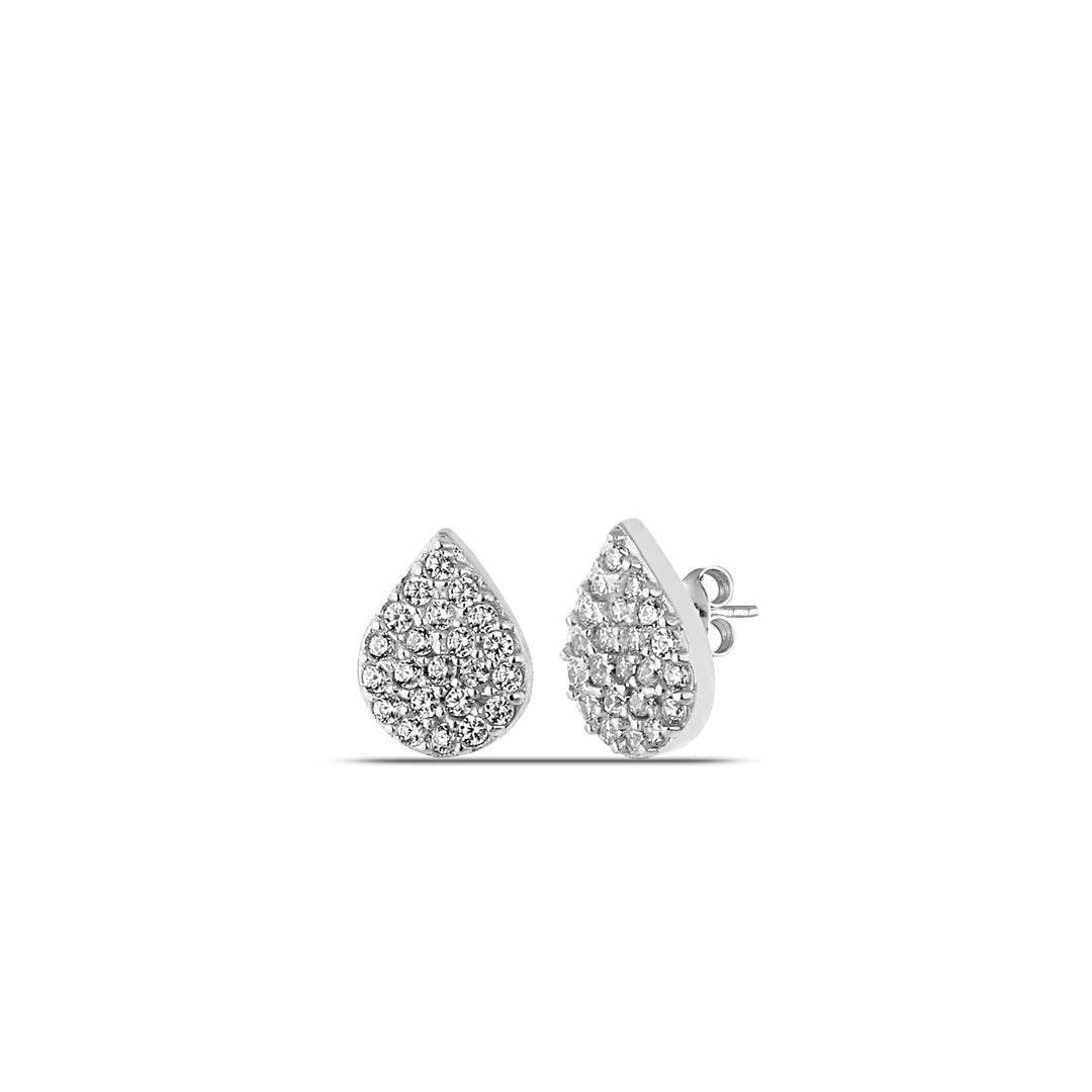 Pavé Teardrop Stud Earrings