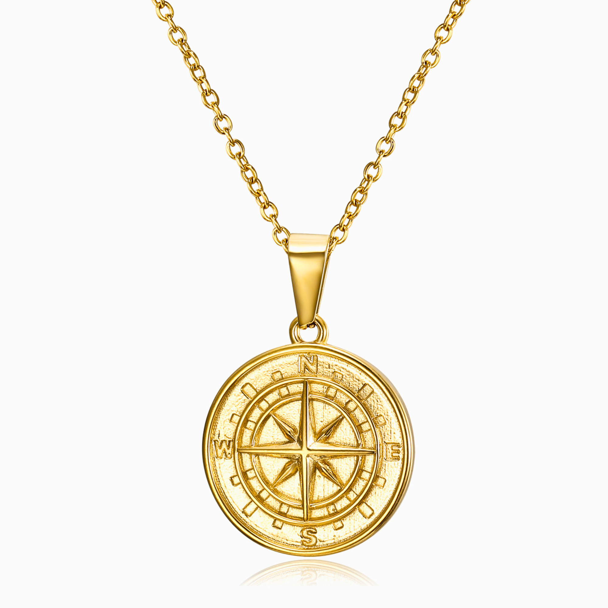 Men's Compass Pendant Necklace (Silver)– BEHXLD