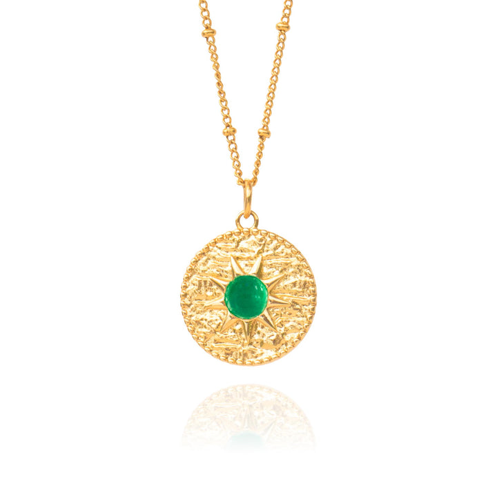 Emerald Green and Gold Necklace