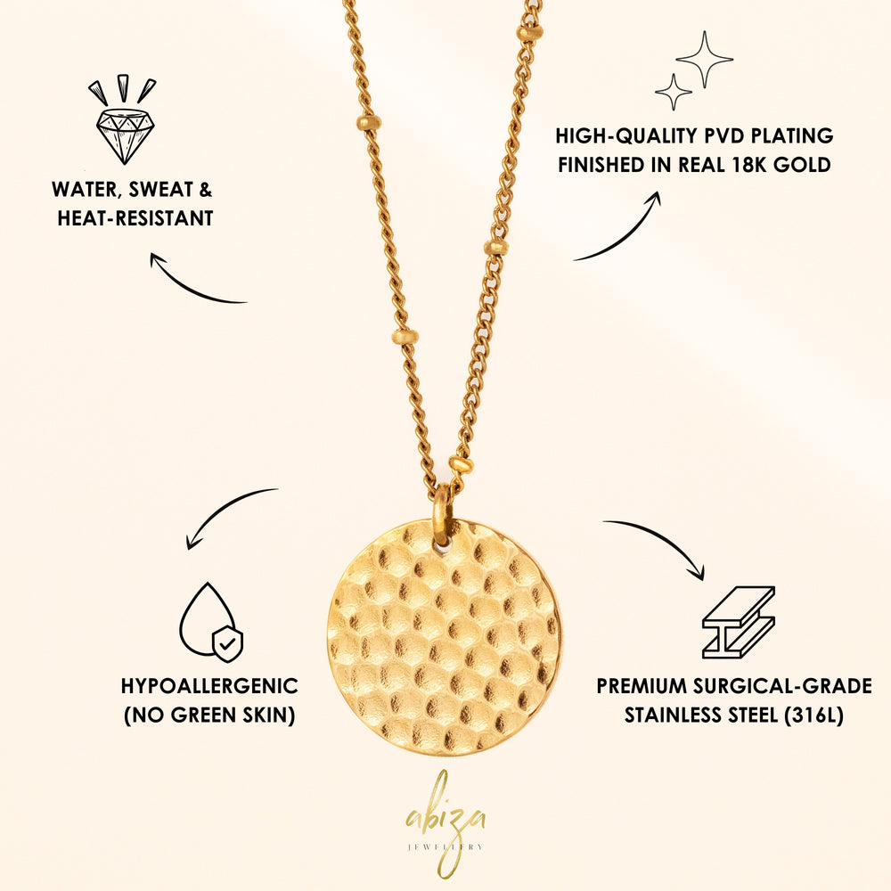 Hammered Gold Pendant Necklace