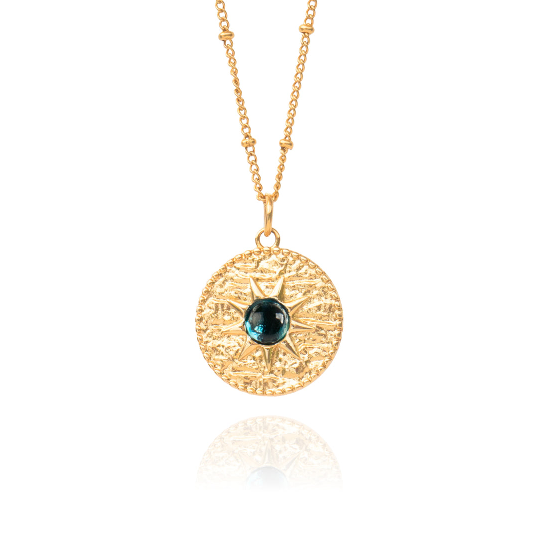 London Blue Topaz Necklace Gold