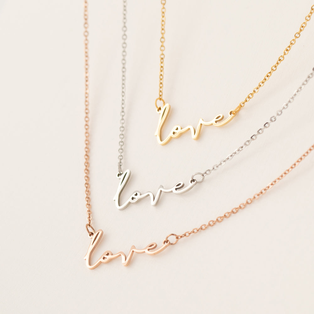 Love Script Necklace