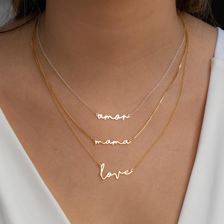 Love Script Necklace