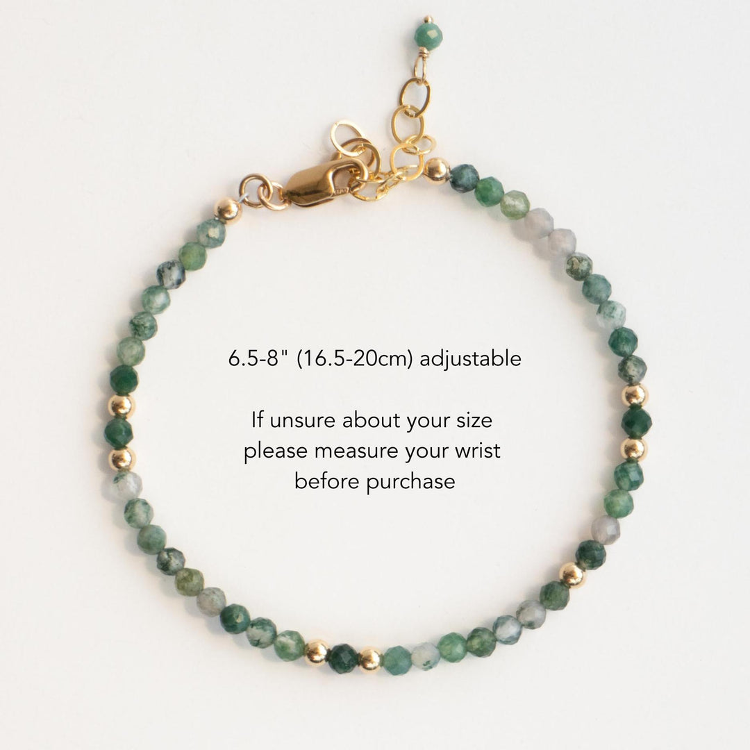 Moss Agate Gold Bracelet