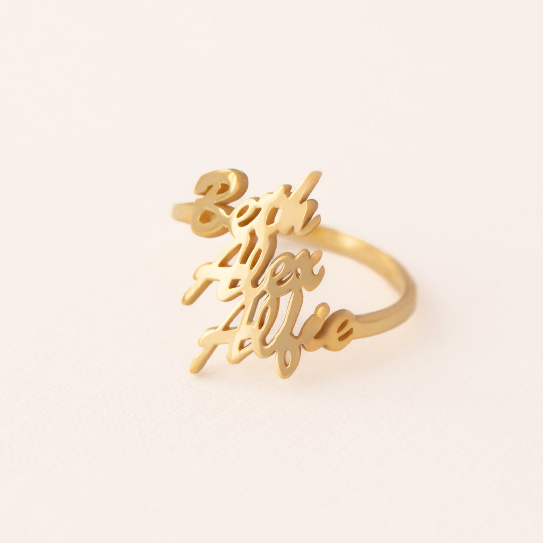 Triple Name Ring