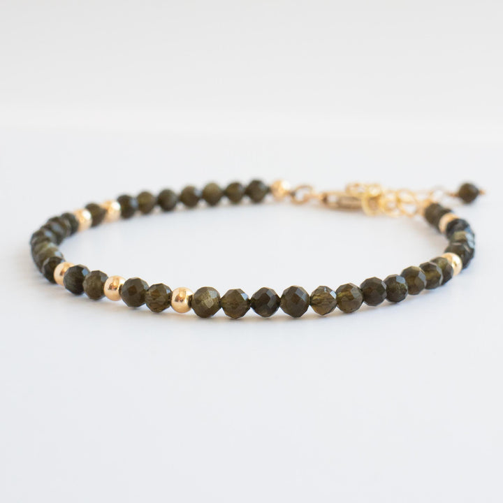 Golden Sheen Obsidian Bracelet