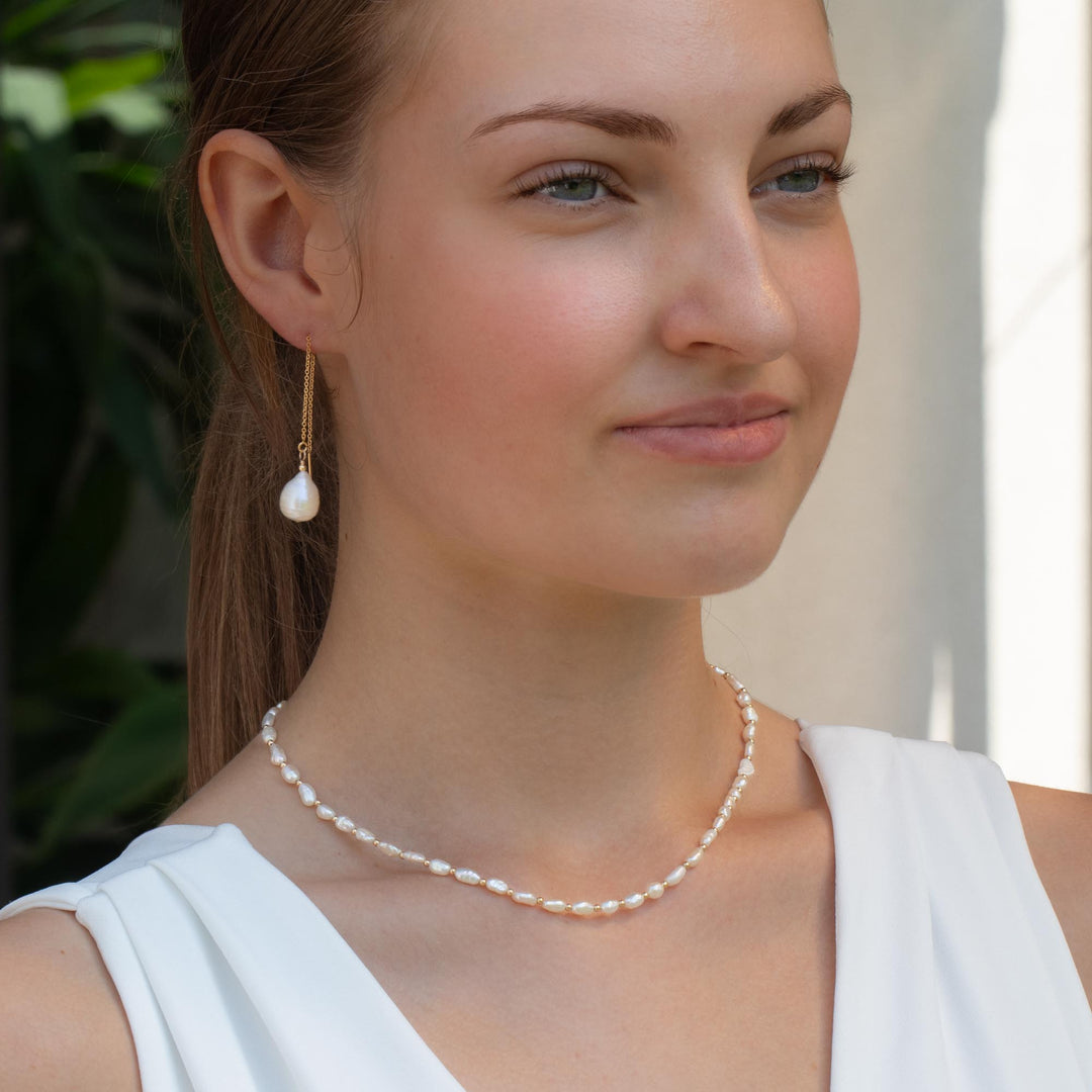 Pearl Necklace and Earrings