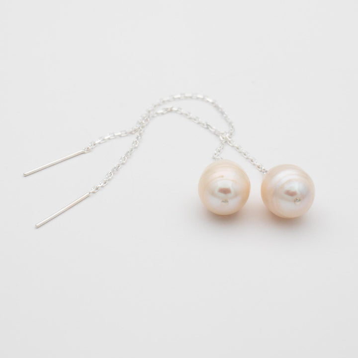 Sterling Silver Pearl Threader Earrings