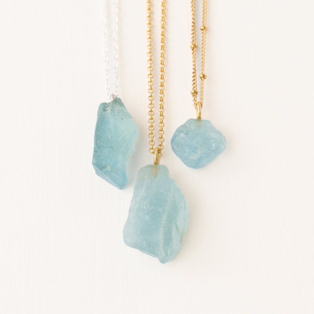 Raw Aquamarine Necklace