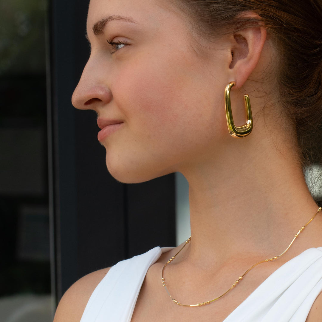 Square Hoop Earrings Gold