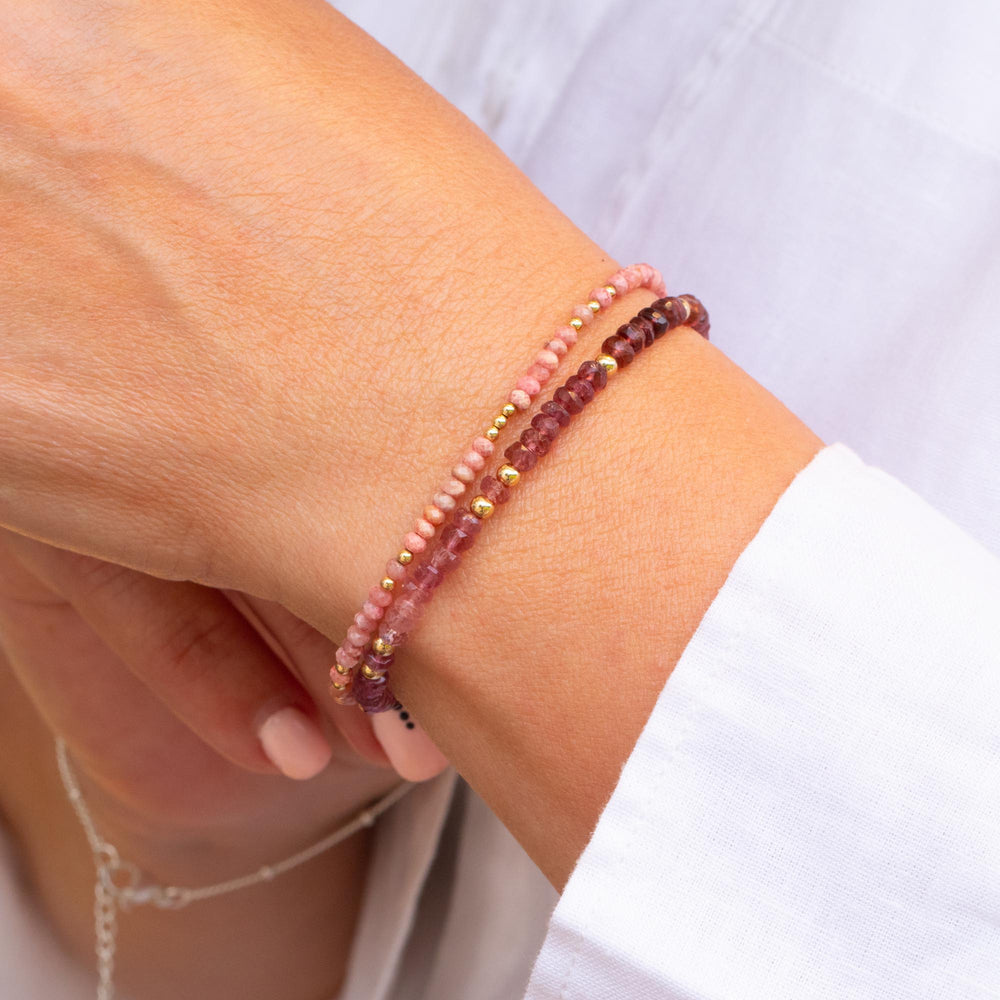 Pink Tourmaline Bracelet Gold