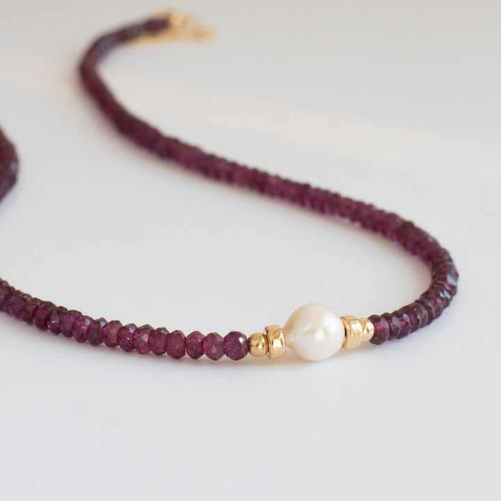 Pearl and Rhodolite Garnet Necklace