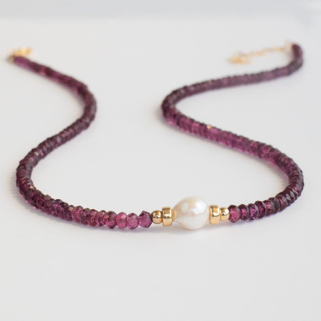 Rhodolite Garnet Bead Necklace