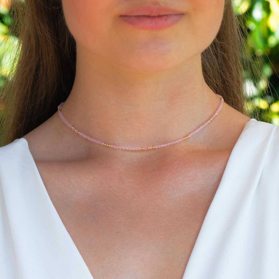 Rose Quartz Crystal Necklace