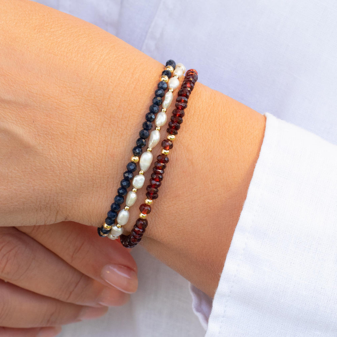 Sapphire Pearl Garnet Bracelets