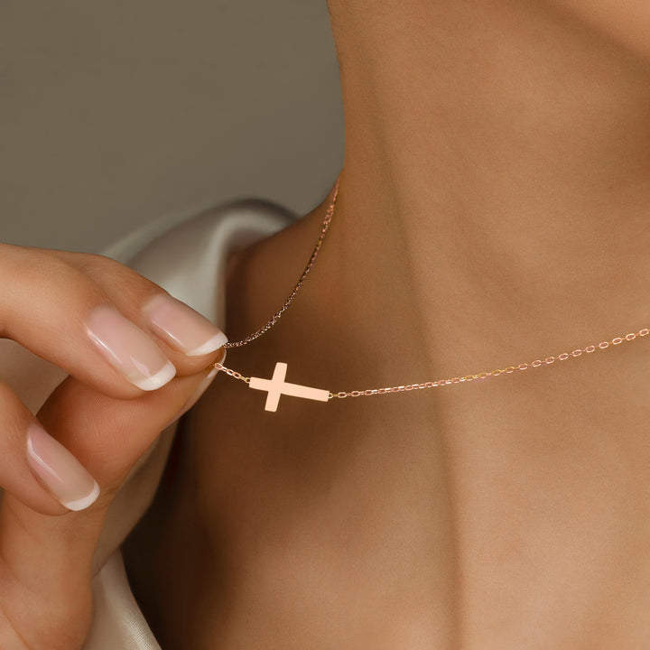 Rose Gold Cross Necklace
