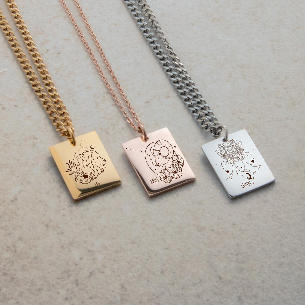 Personalized deals zodiac necklace