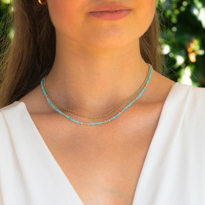 Amazonite Bead Necklace UK