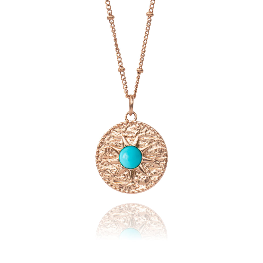 Rose Gold and Turquoise Necklace UK