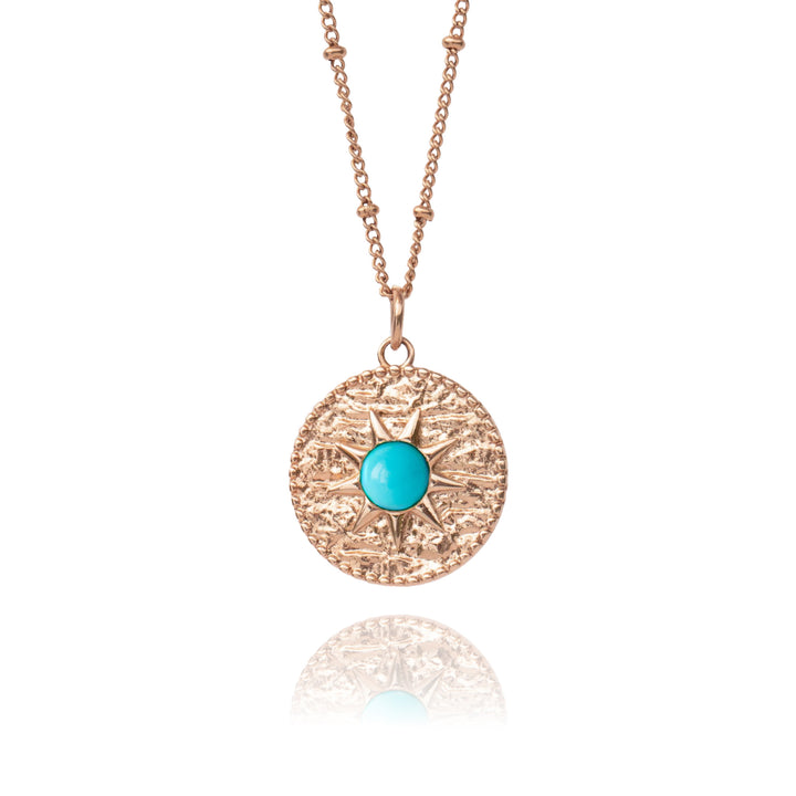 Rose Gold and Turquoise Necklace UK