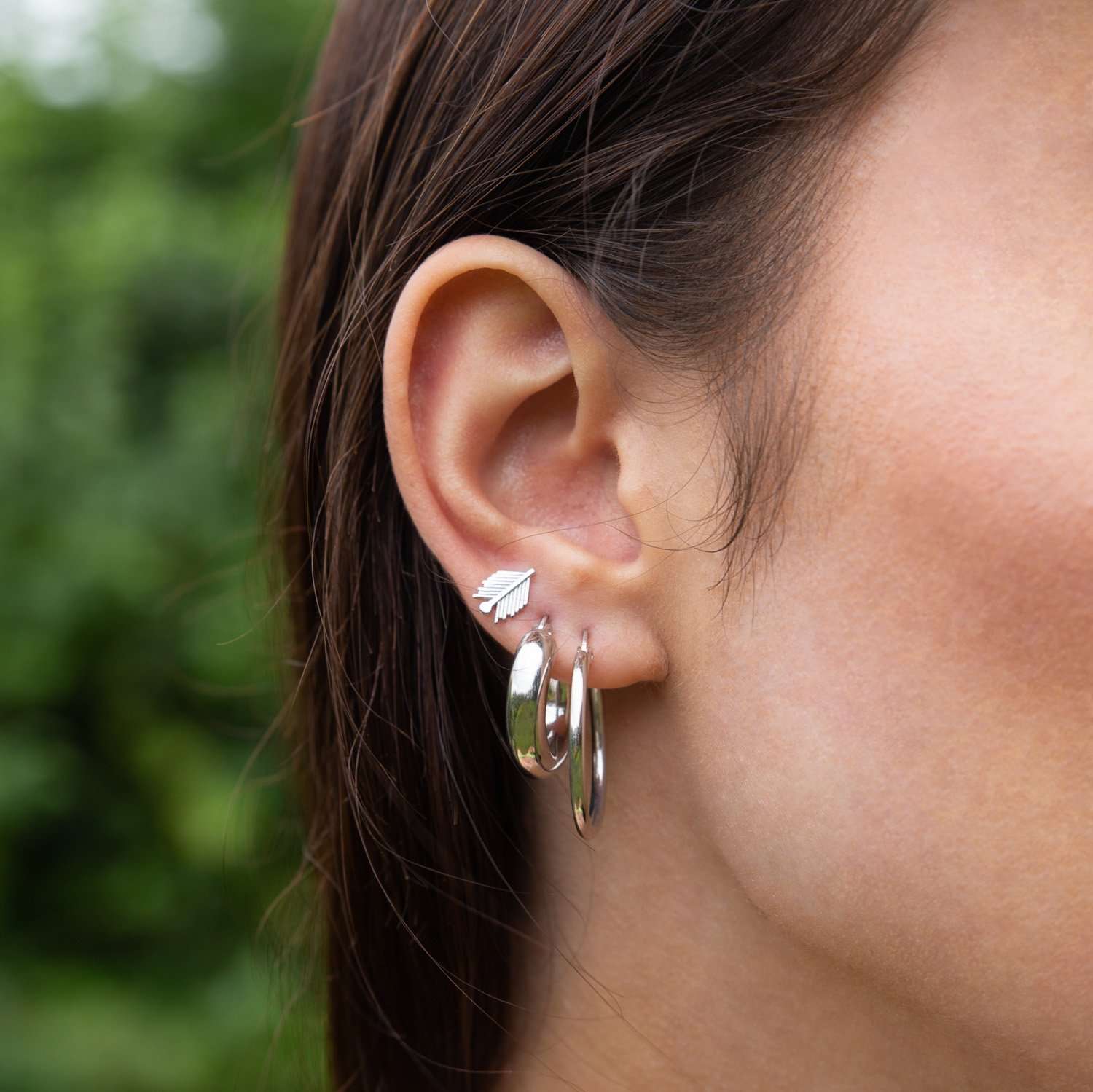 Small thin hoop on sale earrings