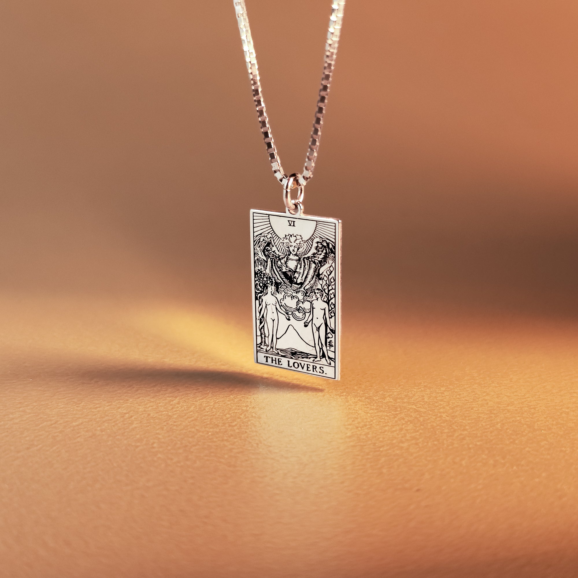 Medium Sterling Silver “Justice” Tarot Card Necklace | CarterGore | Wolf &  Badger