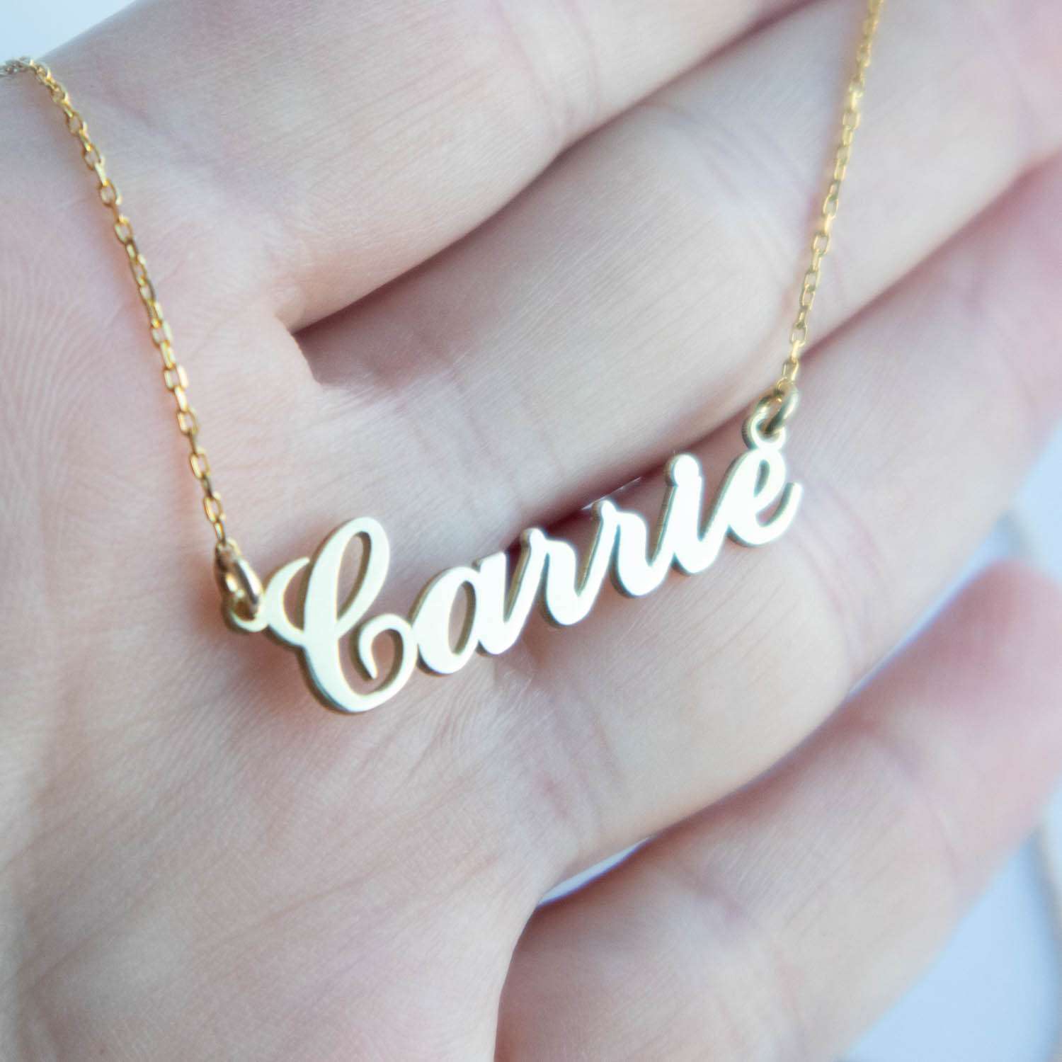 Carrie name clearance necklace gold